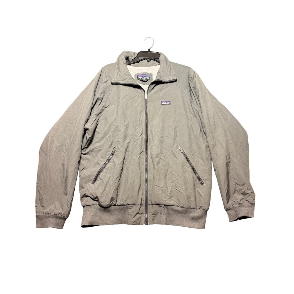 Patagonia Shelled Synchilla Jacket Men Large Gray Fleece Lined Full Zip